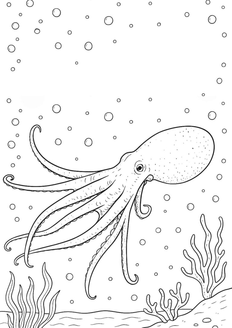 Free Octopus Coloring Page – Underwater Adventure Printable for Kids