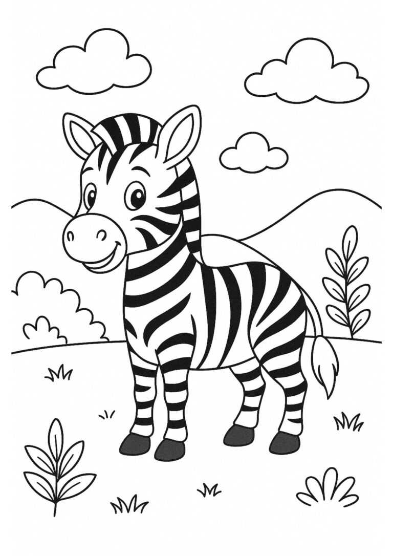 Free Zebra Coloring Page – Safari Animal Fun for Kids!