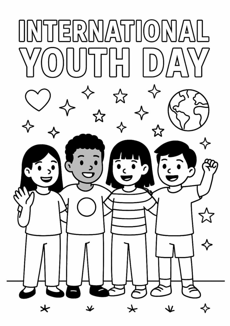 International Youth Day – Free Coloring Page for Kids (Printable!)