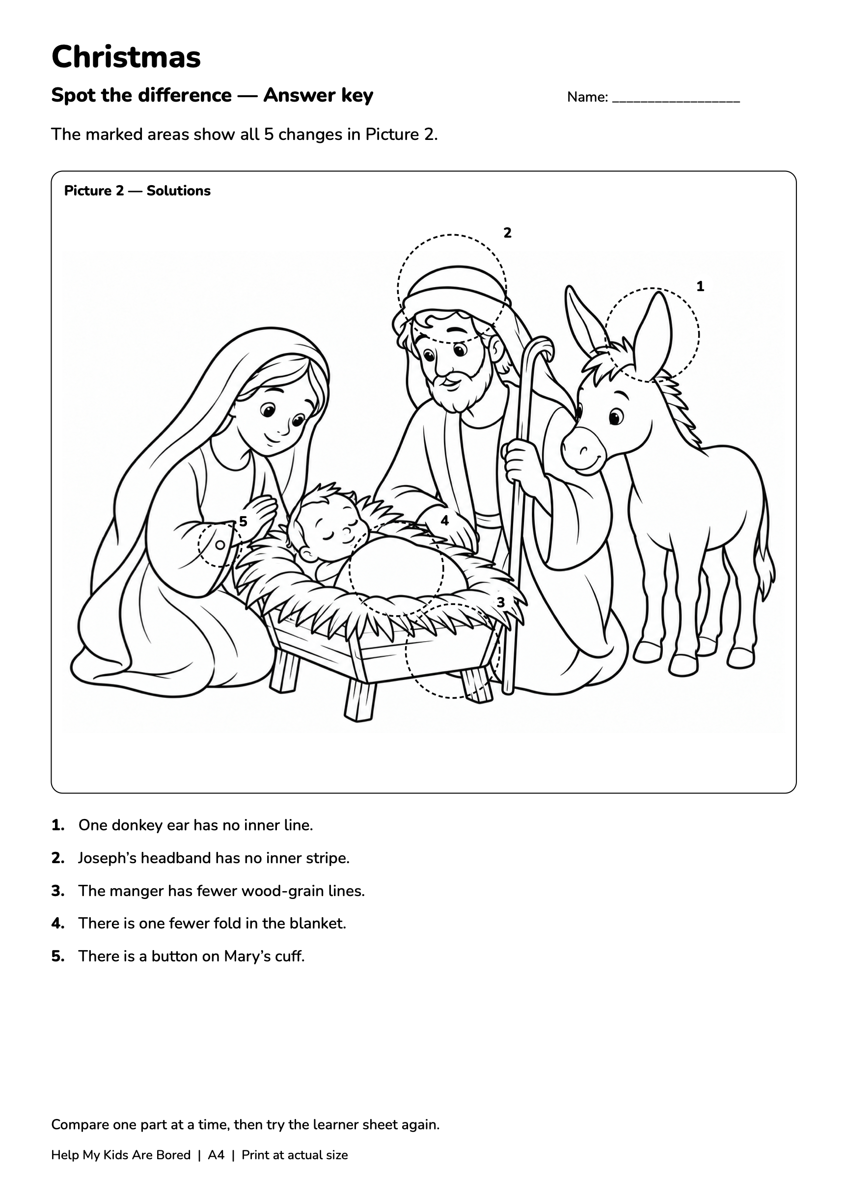 Christmas Spot the Difference — Free Printables