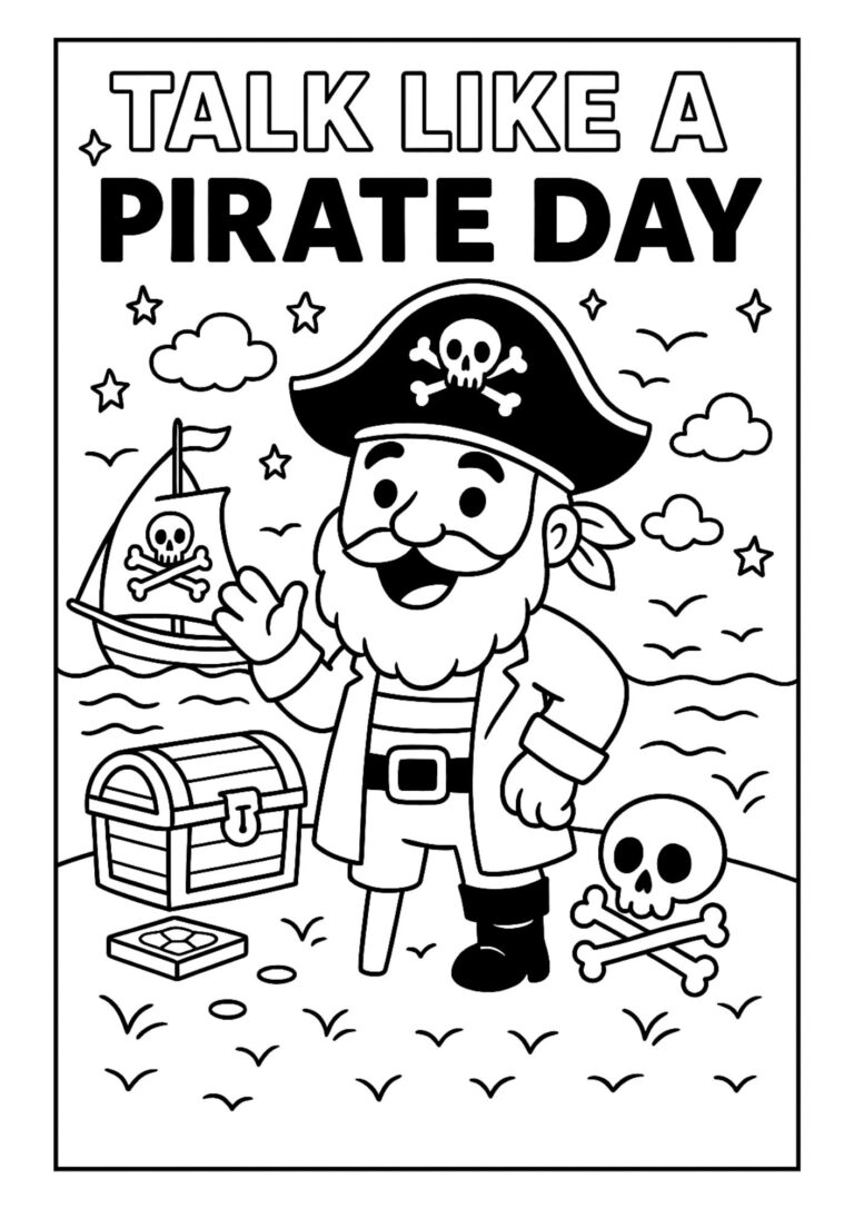 Talk Like a Pirate Day – Free Coloring Page for Kids (Printable!)