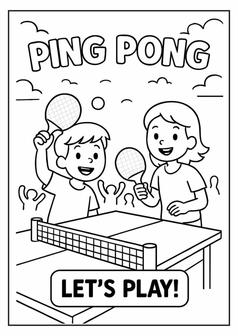 Ping Pong Coloring Page – Let’s Play and Get Creative!