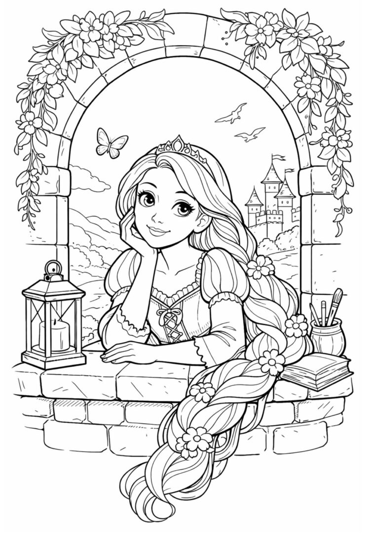 Rapunzel Coloring Page for Kids – Free Printable Activity