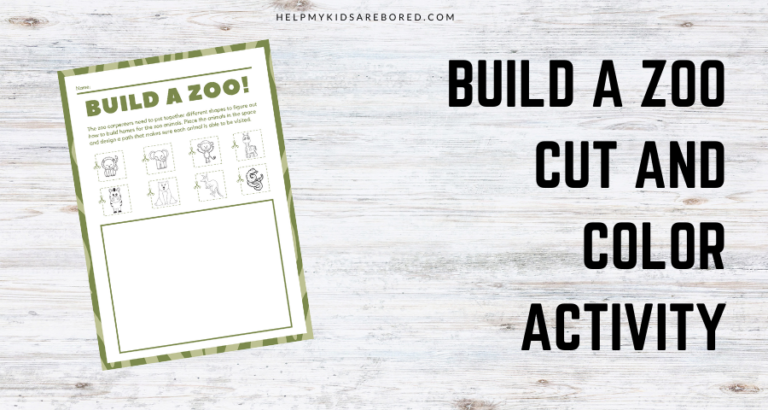 Build a Zoo Cut and color Craft Activity - Free Printable