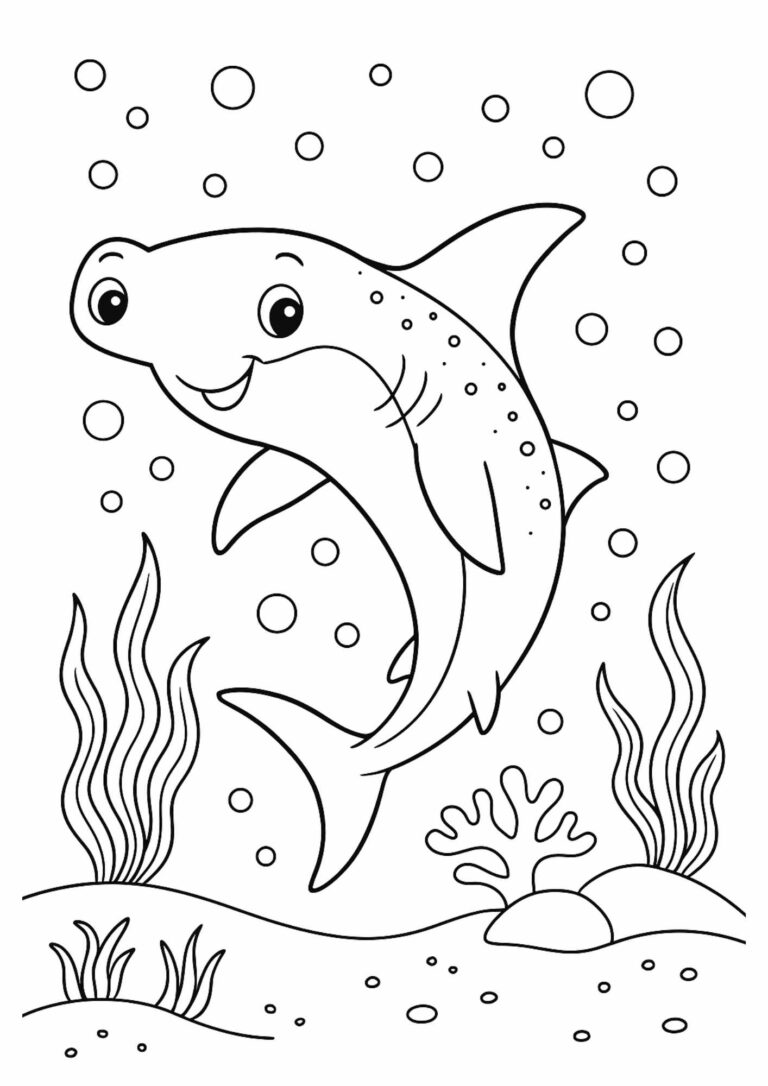 Free Hammerhead Shark Coloring Page – Cool Ocean Predator Printable for Kids