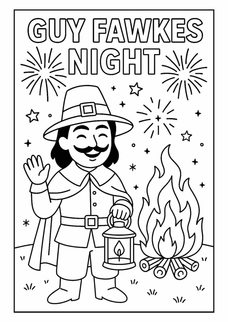 Guy Fawkes Night – Free Colouring Page for Kids (Printable!)