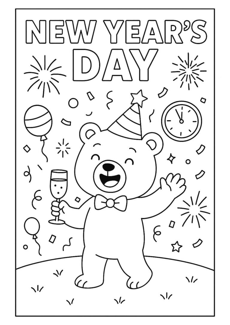 New Year’s Day – Free Coloring Page for Kids (Printable!)