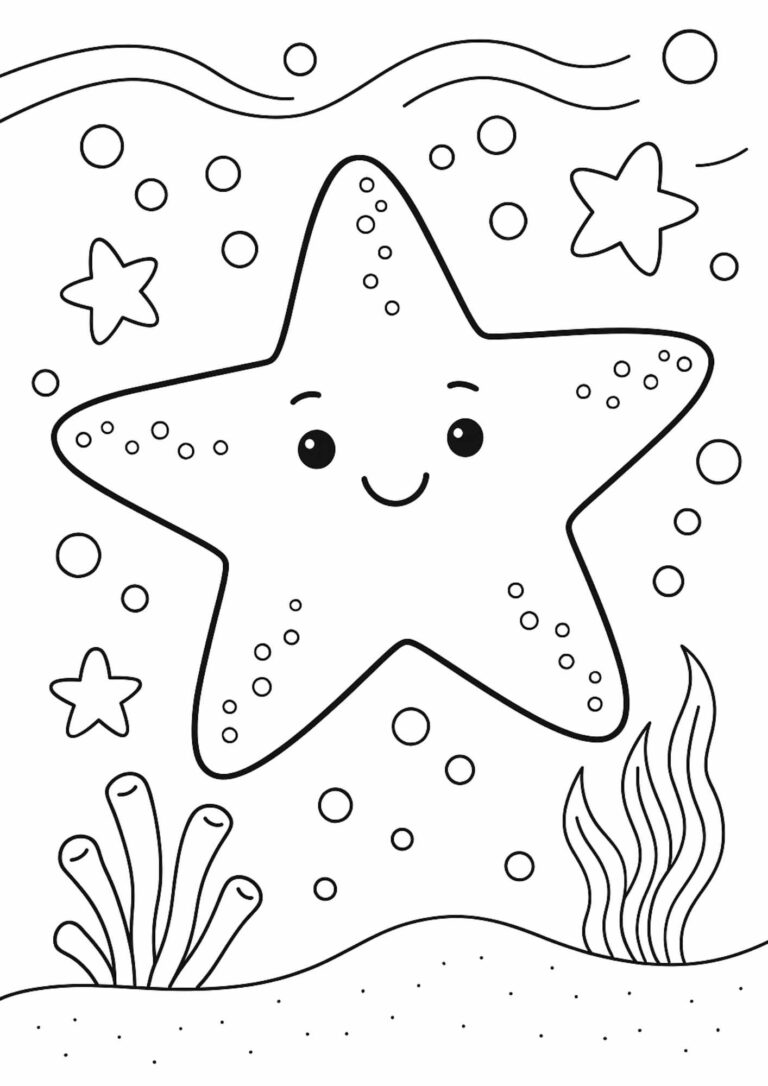 Free Starfish Coloring Page – Fun Ocean-Themed Printable for Kids