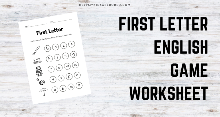 First Letter English Game Worksheet - Free Download
