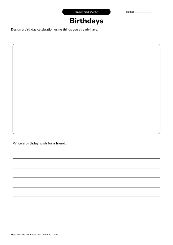 Birthdays Draw and Write