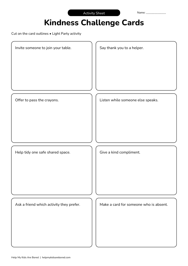 Kindness Challenge Cards