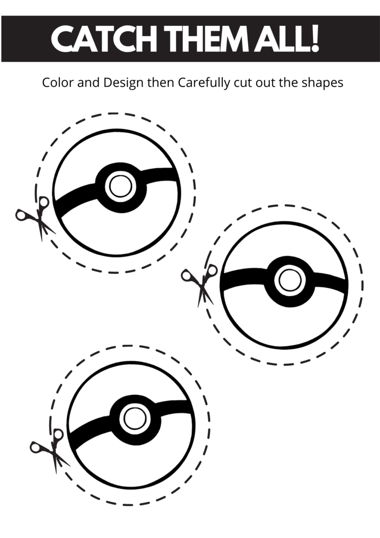 Catch them All! This Motor Skills Activity Sheet | Free Kids Printable