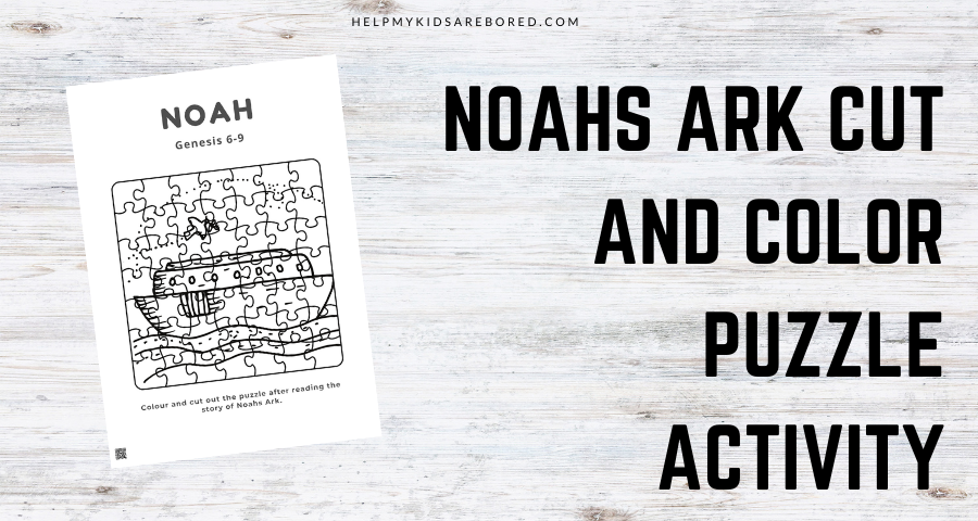 Noahs Ark Cut and Color Bible Themed Puzzle Activity