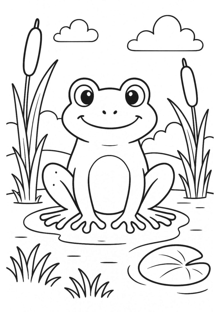 Free Frog Coloring Page – Printable Pond Fun for Kids!