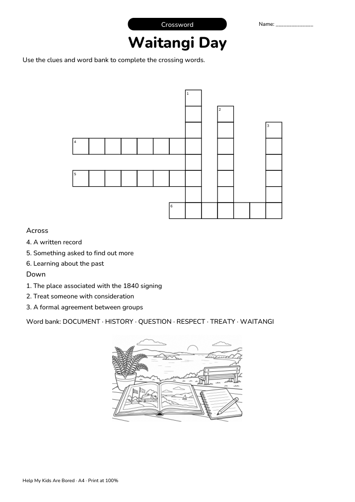Waitangi Day Crossword
