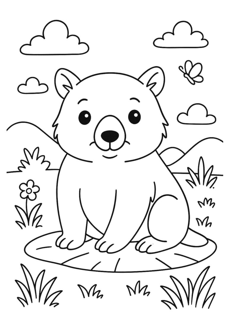 Free Wombat Coloring Page – Adorable Aussie Fun for Kids!