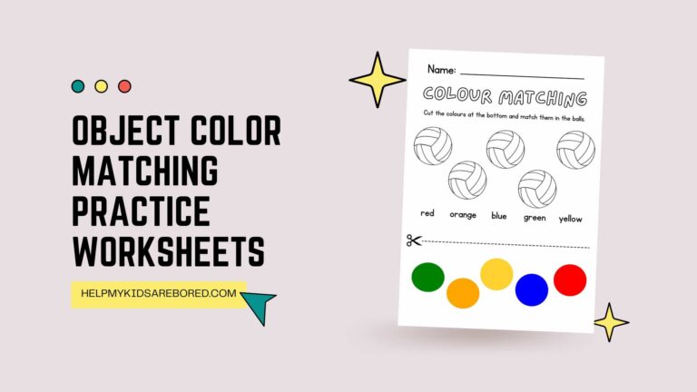 Free Object Color Matching Practice Worksheets - UK & US Spelling