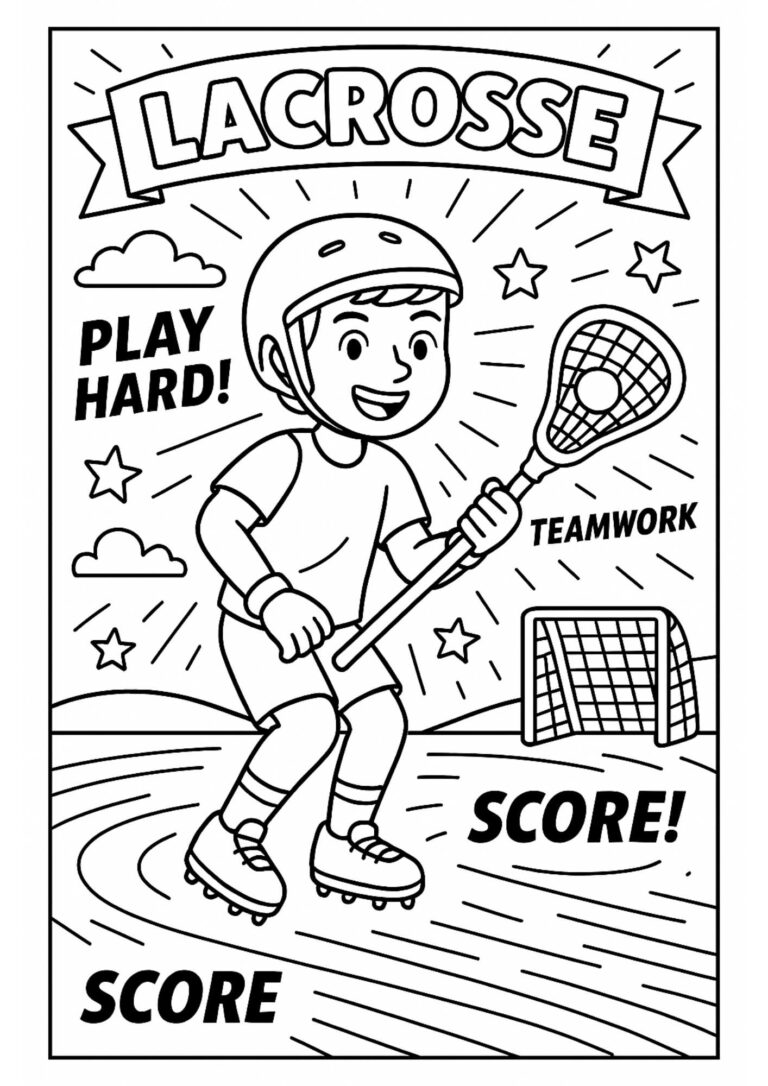 Lacrosse Coloring Page – Free Printable for Fast-Moving Fun!