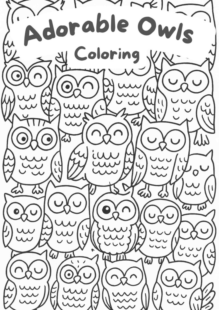 Adorable Owl Coloring Page – Free Printable for Kids