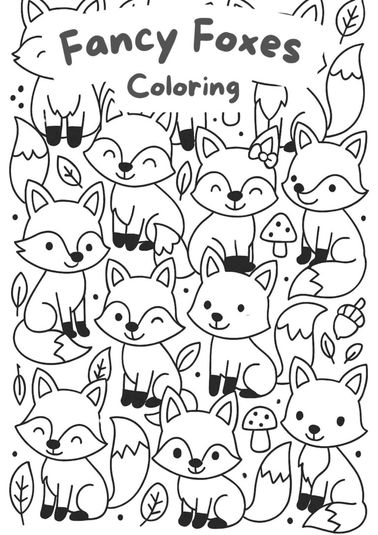 Fancy Foxs Coloring Page – Free Woodland Printable for Kids