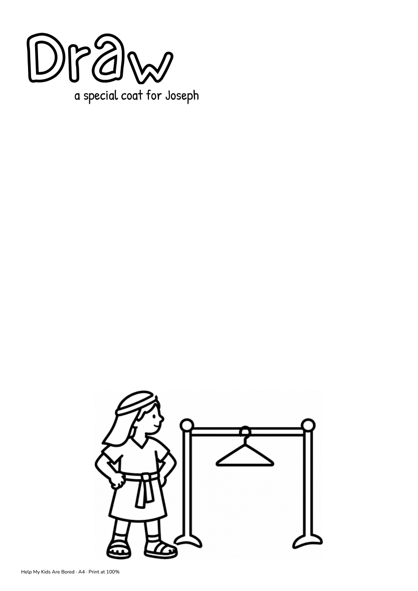 Joseph's Special Coat Drawing Worksheet for Kids