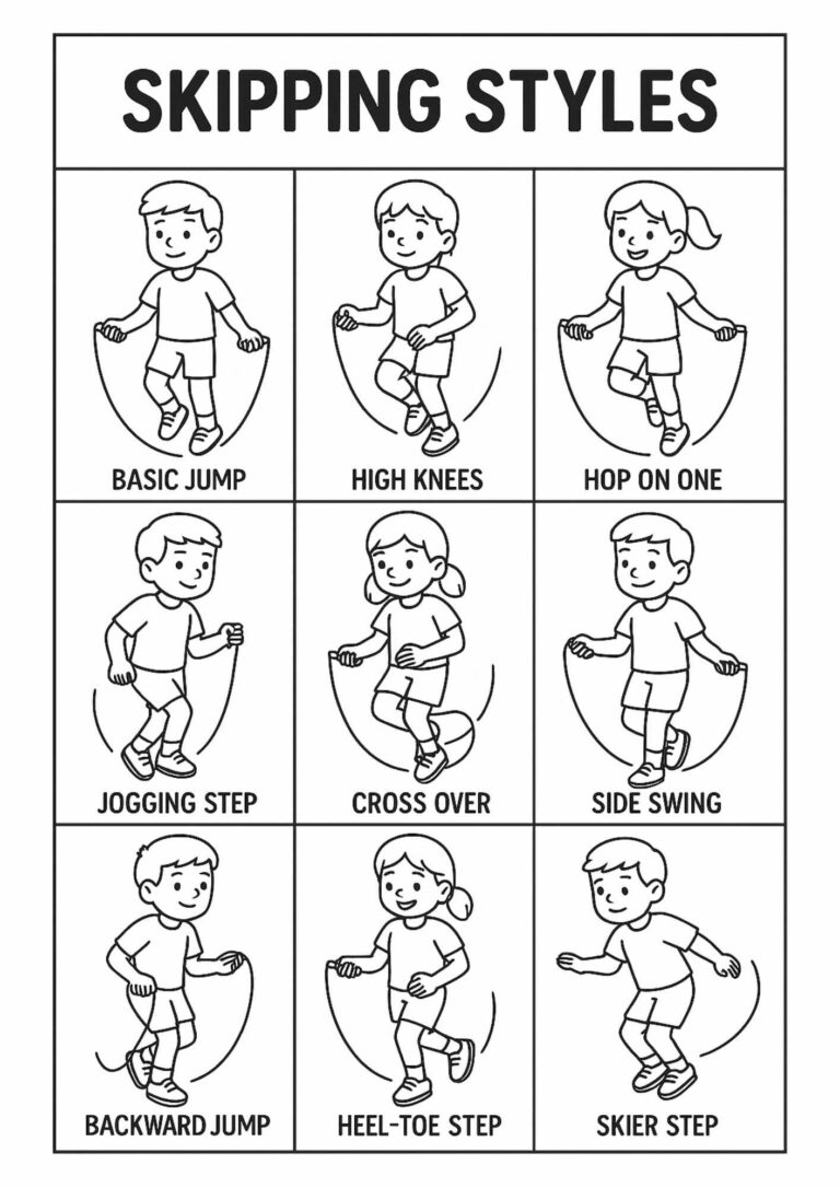 Free Skipping Styles Printable – Fun PE Activity for Kids