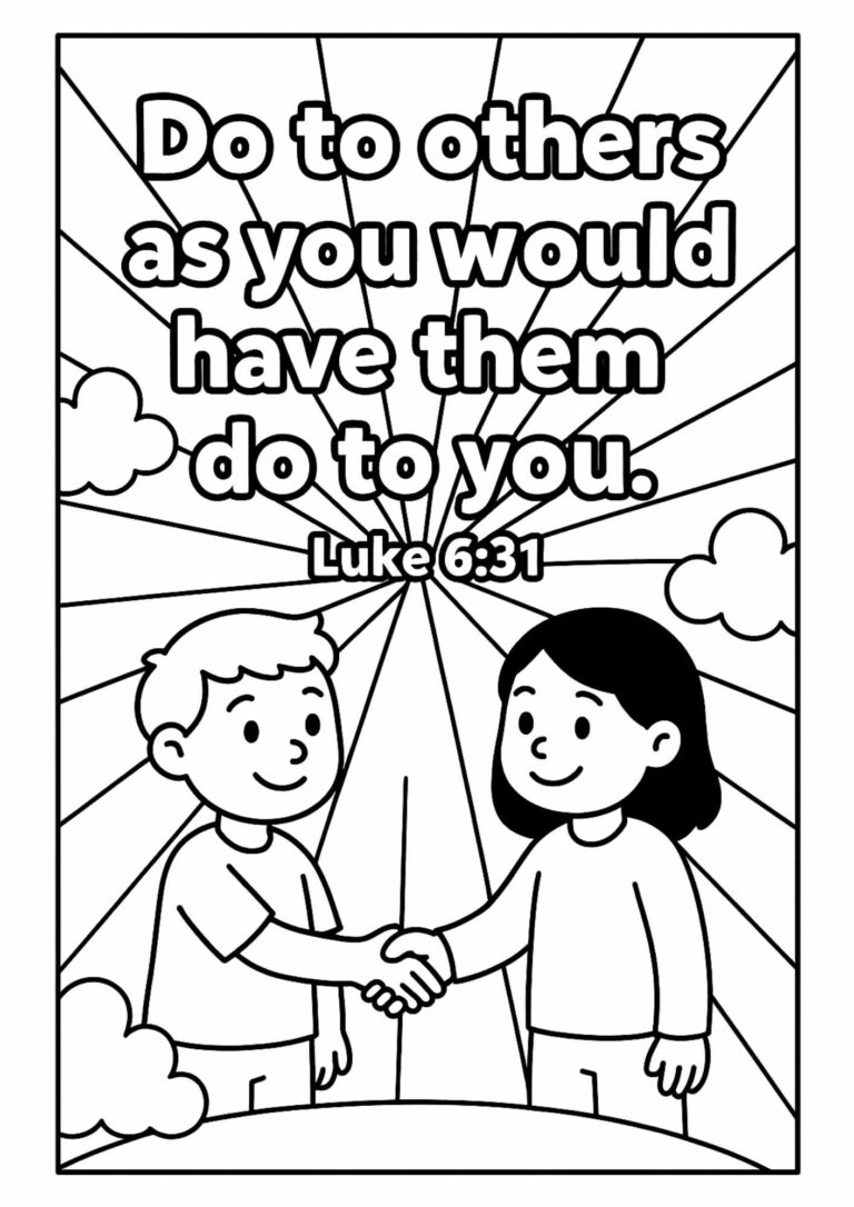 Do to Others as You Would Have Them Do to You – Luke 6:31 Coloring Page