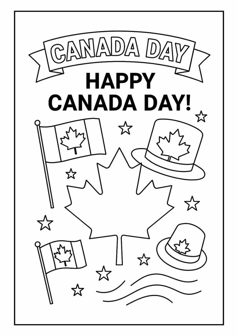 Canada Day Colouring Pages – Free Printable Set for Kids