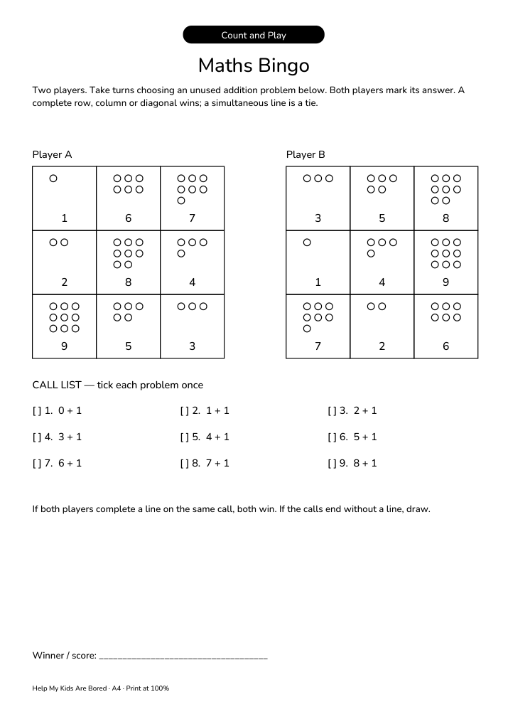 Maths Bingo