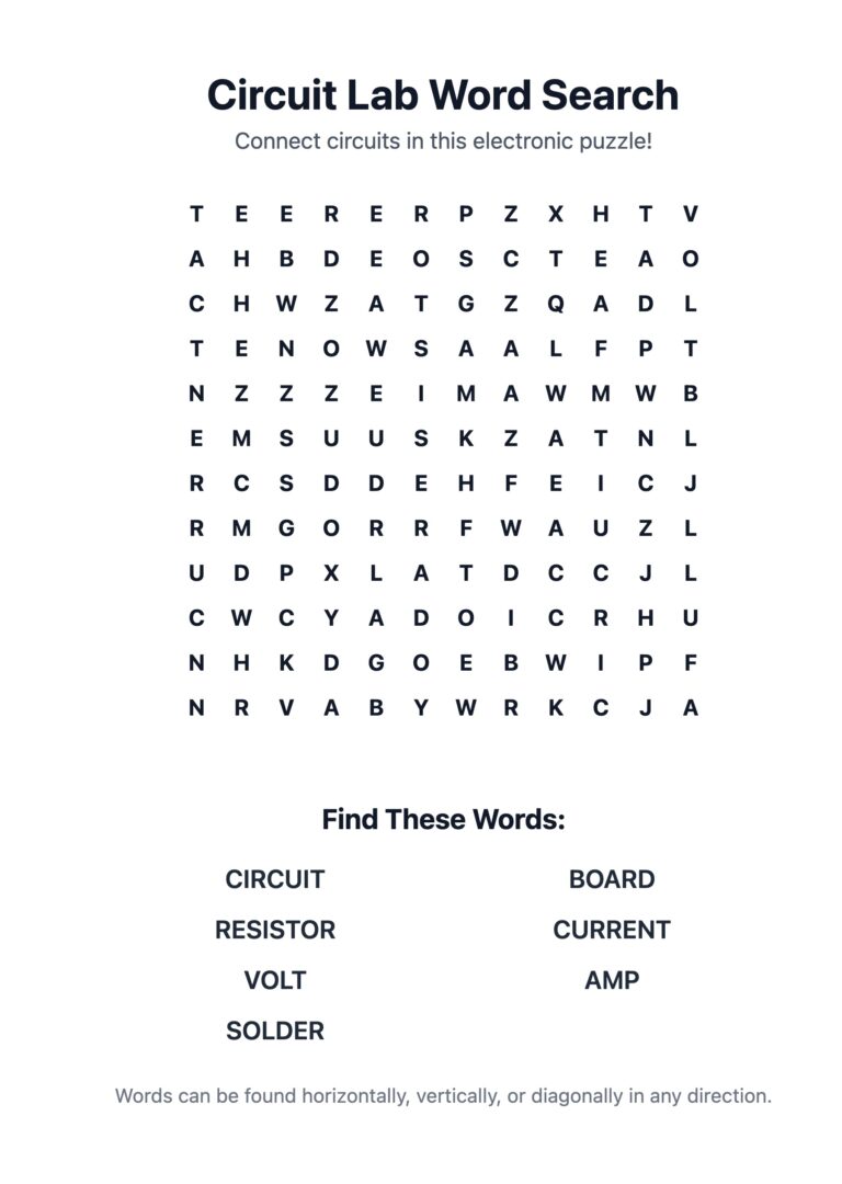 Circuit Lab Word Search