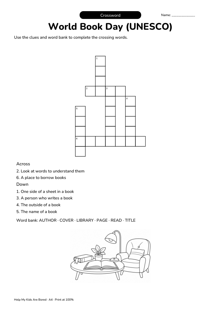 World Book Day (UNESCO) Crossword