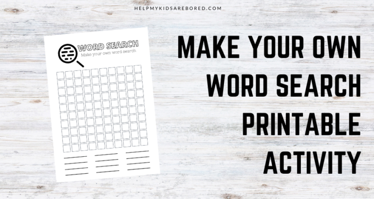 Make your own Word Search Printable Activity
