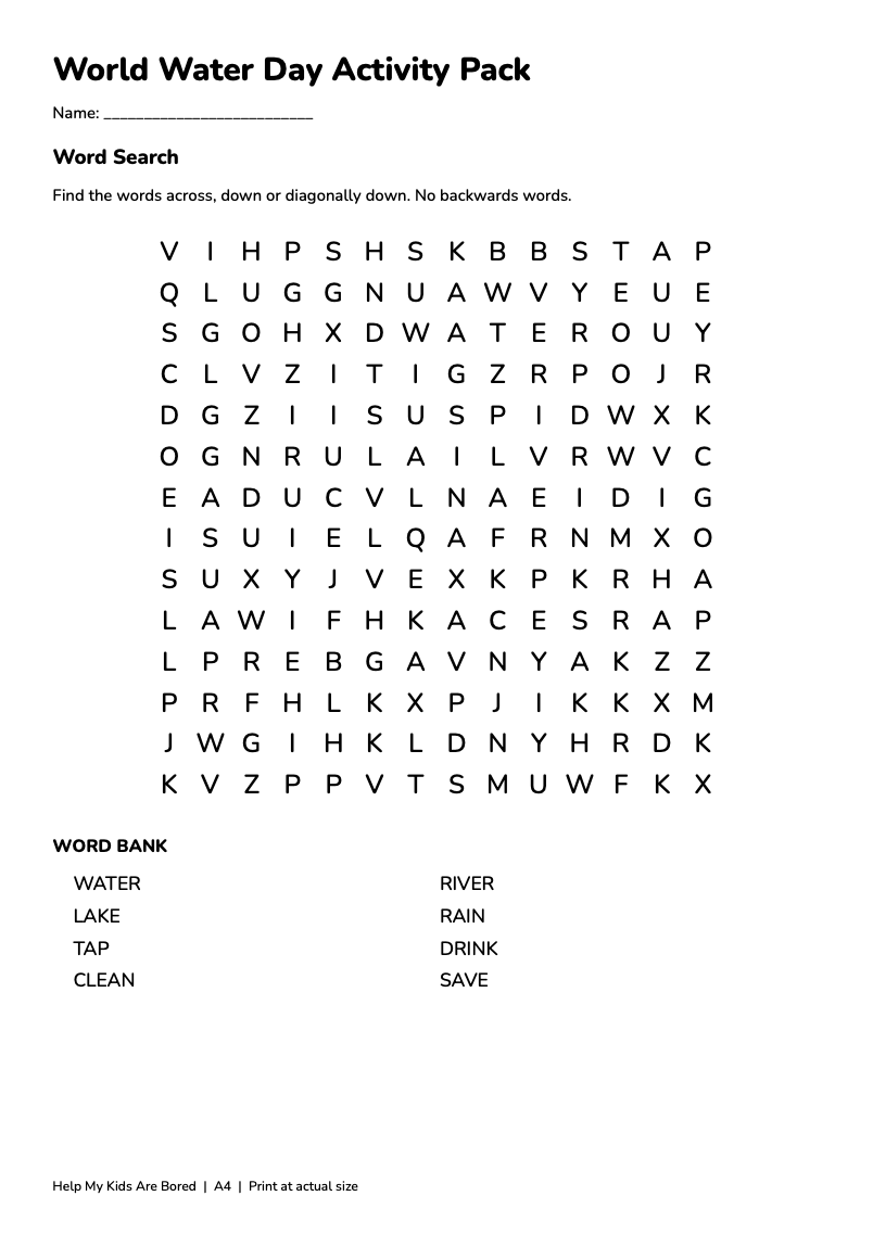 World Water Day Activity Pack