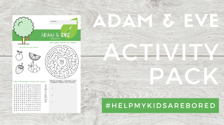 Adam & Eve Children's Bible Story Activity Sheet