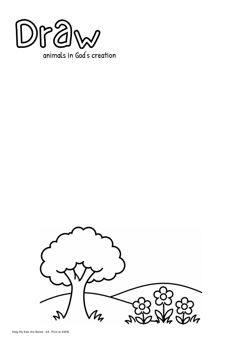 The Creation Story Drawing Worksheet for Kids
