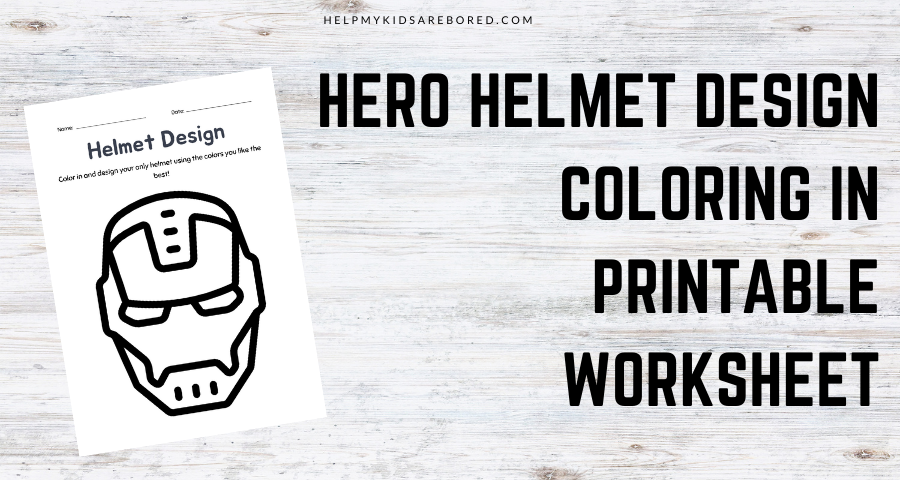 Hero Helmet Design coloring in printable Worksheet