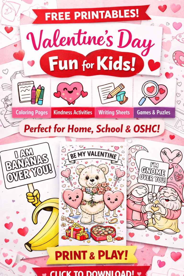 Valentine’s Day Printables for Kids (Kindness, Coloring &amp; Fun Activities)