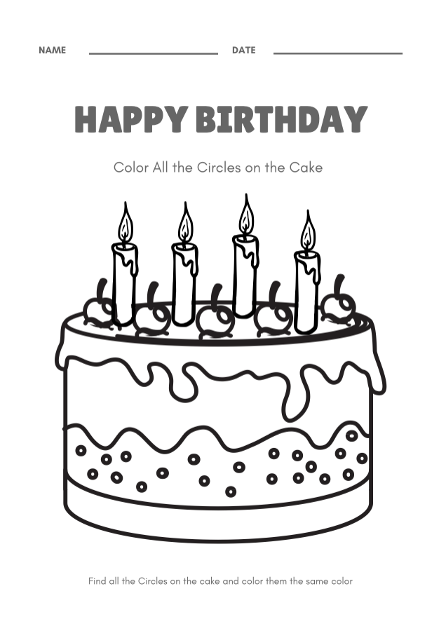 Count the Circles Happy Birthday Worksheet