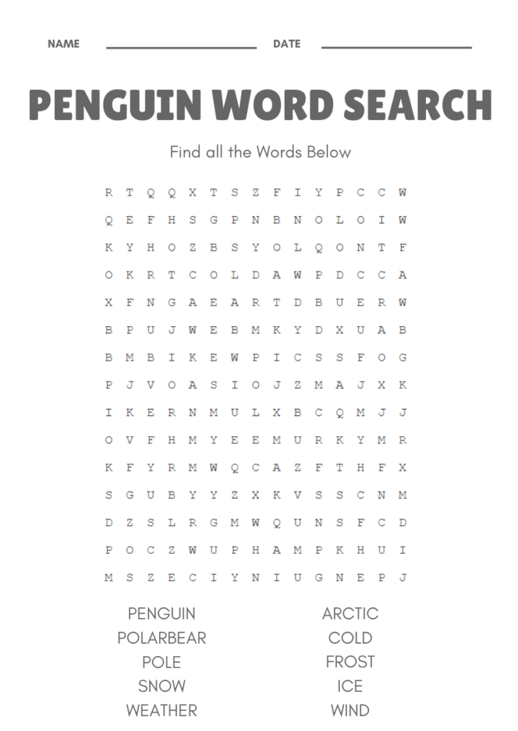 Penguin themed activity sheets for Primary School Age Kids Help My