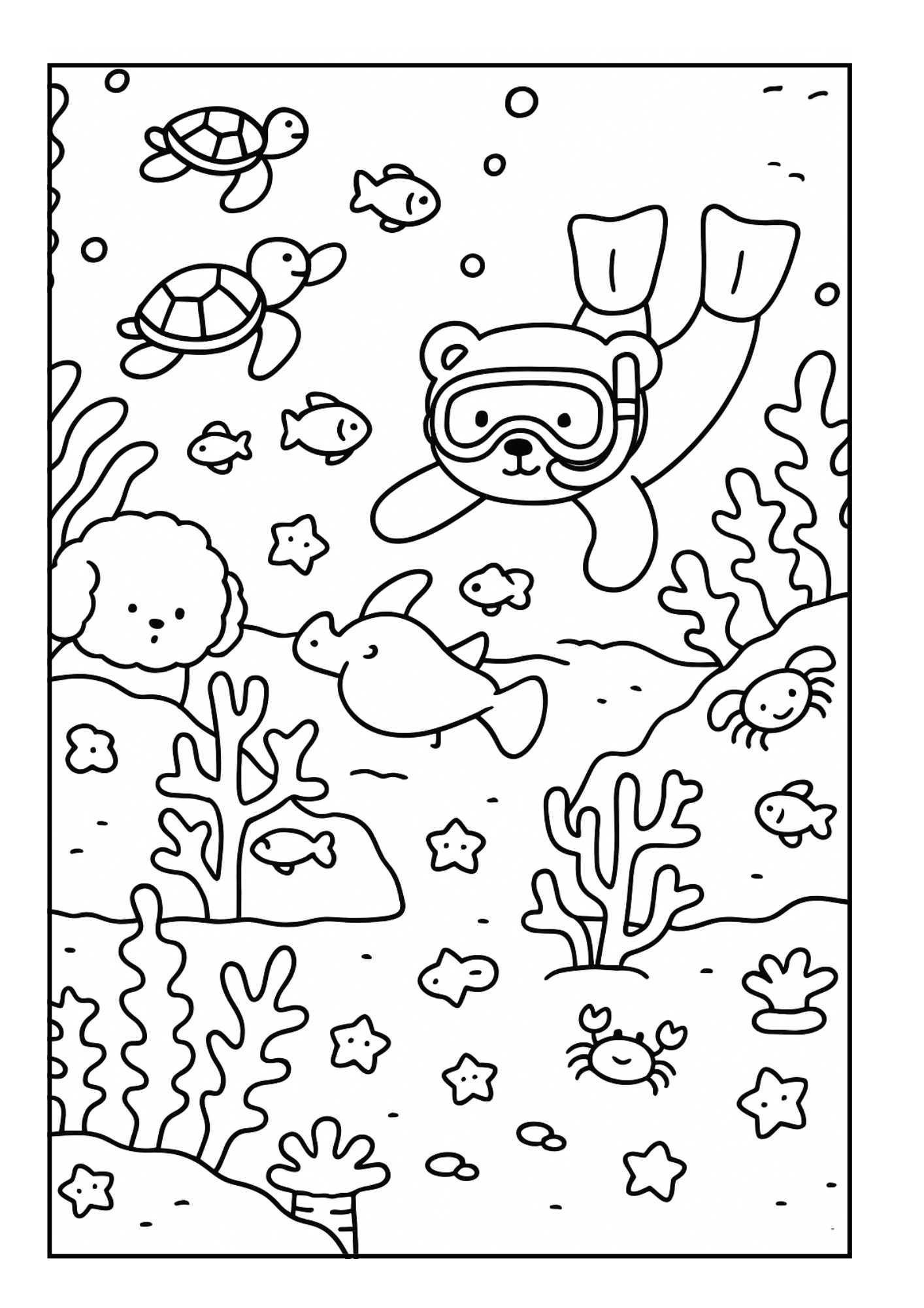 Under the Sea Adventure – Cosy Colouring In Page (Free Printable ...